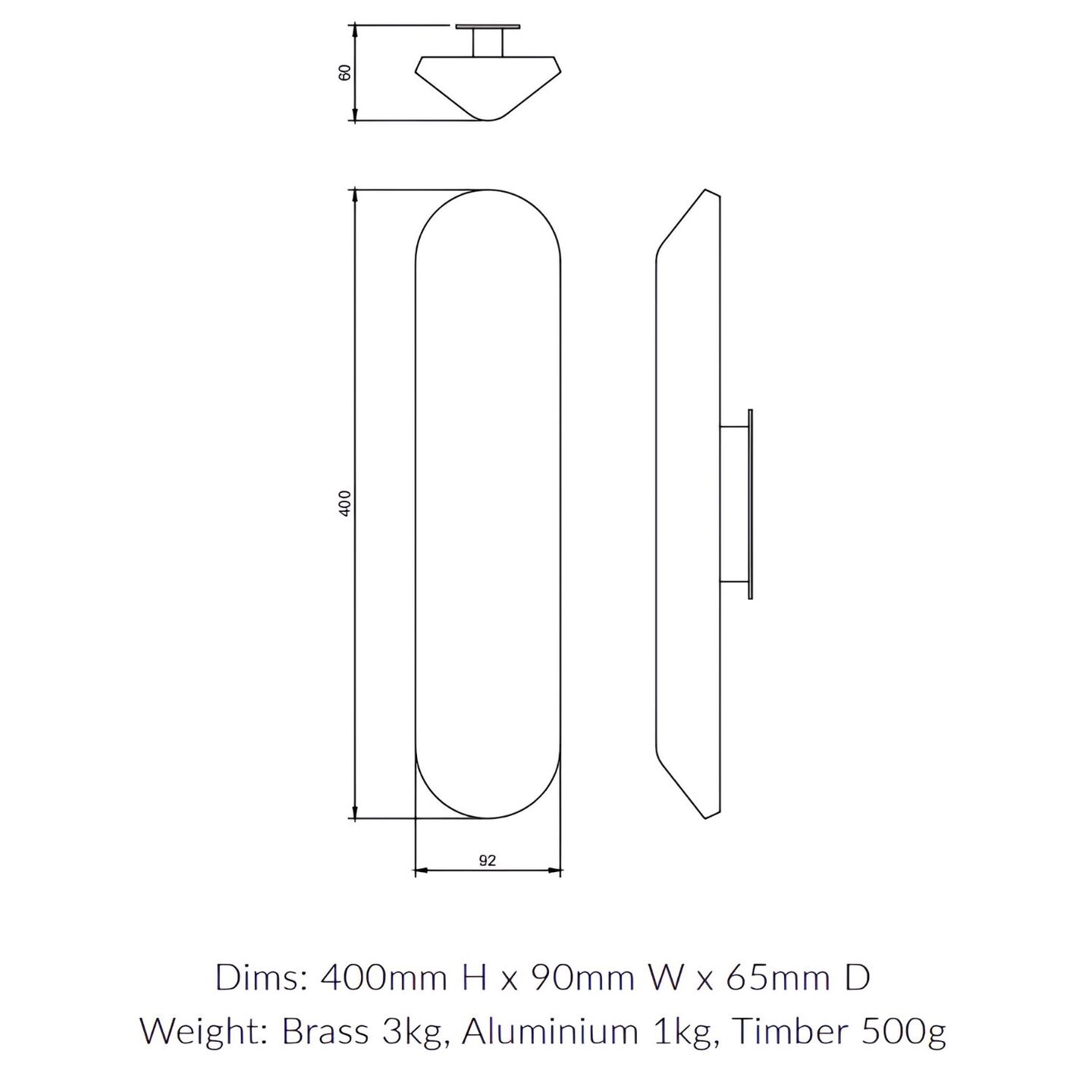 Shadowline Sconce Aged Aluminium